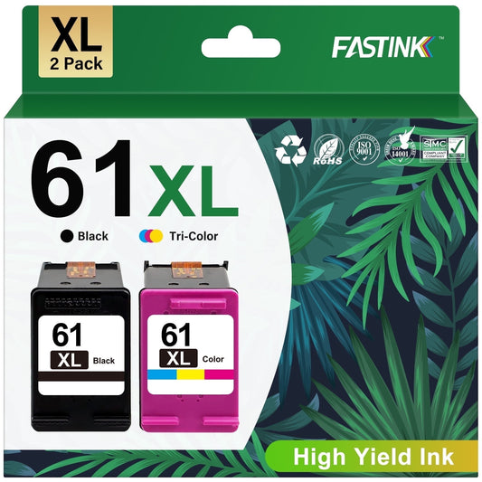 61XL Ink Compatible for HP 61 Ink for HP 61 Ink Cartridge Combo Pack for Envy 4500 4502 5530 ( Black, Tri-color)