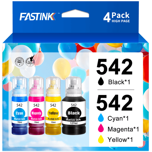 542 Ink for Epson 542 Ink Refill Bottles for Epson Ink 542 (4 Pack)