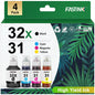 31 32XL Ink Bottle Compatible for HP 31 32 XL Ink Bottle (140ML 32XL Black Ink, 70ML 31 Color Ink)